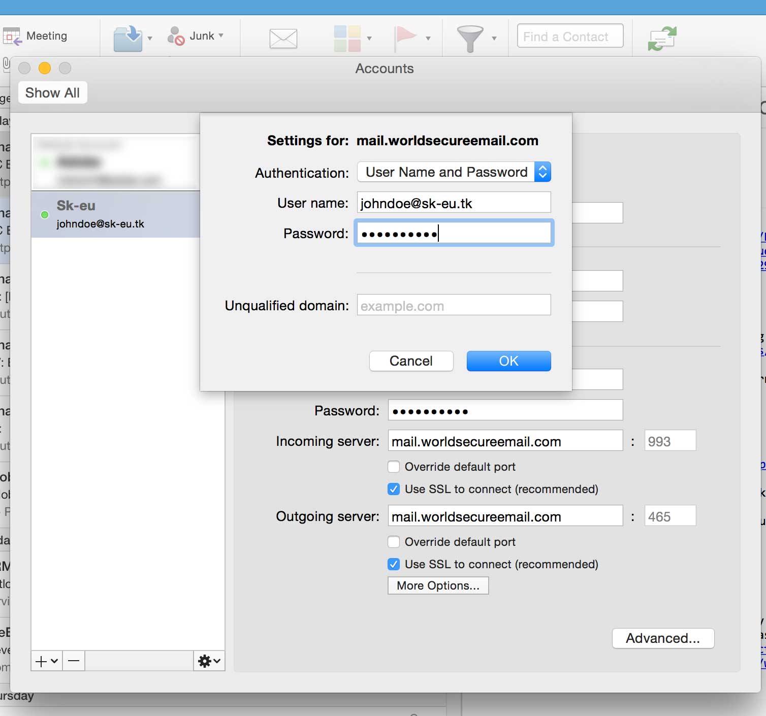 setting up outlook 2011 for mac